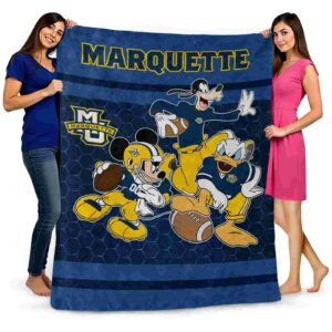 marquette golden eagles three musketeers blue blanket fashion forward