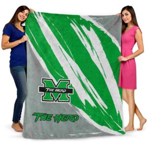 marshall thundering herd brushstrokes green white blanket fashion forward