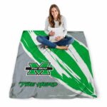 marshall thundering herd brushstrokes green white blanket high quality