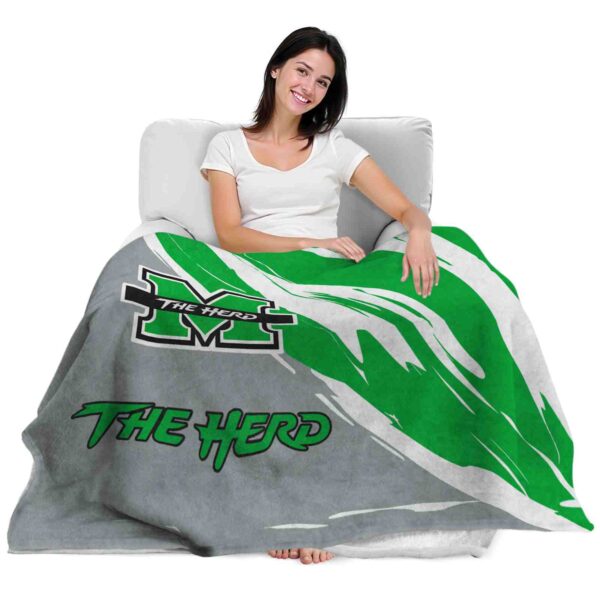 marshall thundering herd brushstrokes green white blanket latest model