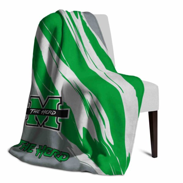 marshall thundering herd brushstrokes green white blanket top rated