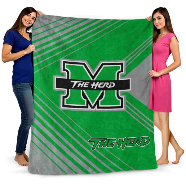 marshall thundering herd diagonal stripes green blanket fashion forward