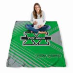 marshall thundering herd diagonal stripes green blanket high quality