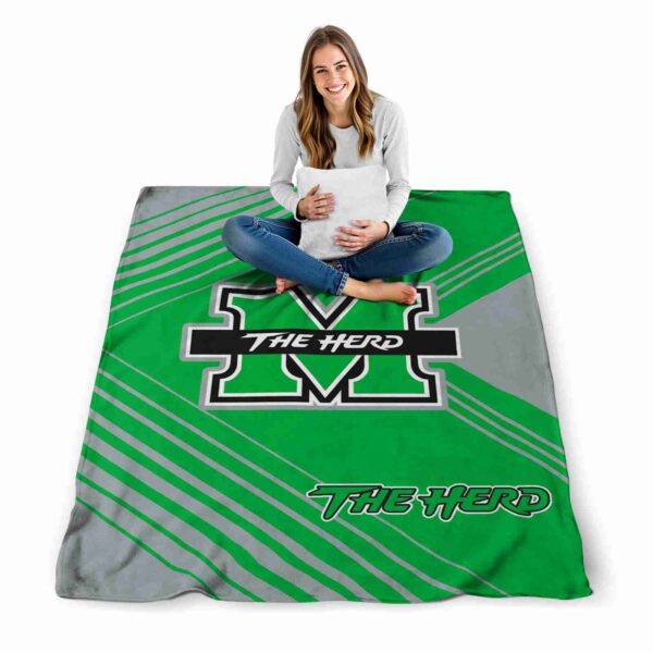 marshall thundering herd diagonal stripes green blanket high quality