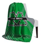 marshall thundering herd diagonal stripes green blanket top rated