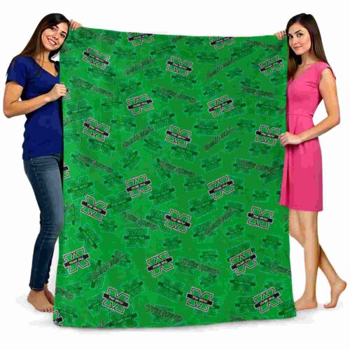 marshall thundering herd diehard fans green blanket fashion forward