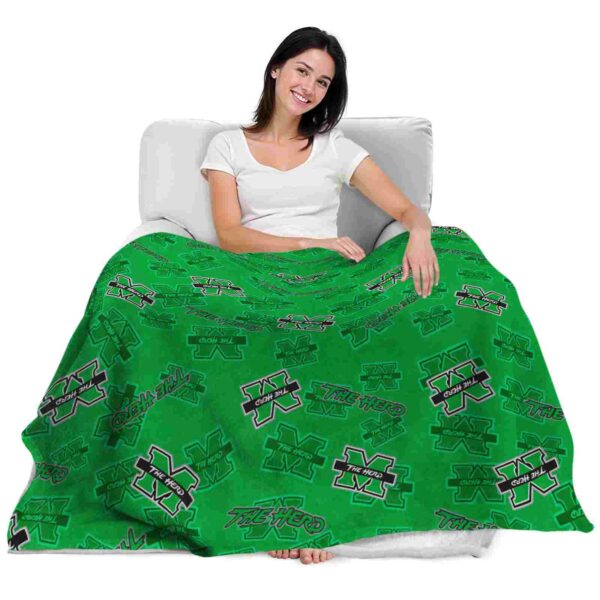 marshall thundering herd diehard fans green blanket latest model