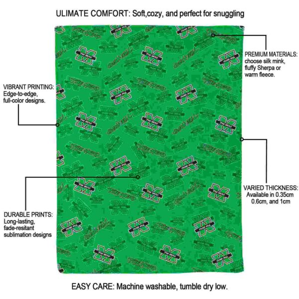 marshall thundering herd diehard fans green blanket new arrival
