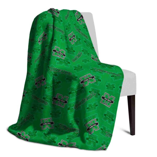 marshall thundering herd diehard fans green blanket top rated