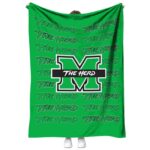 marshall thundering herd fan pride green blanket best selling