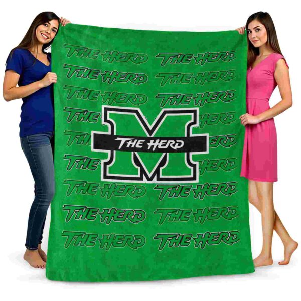 marshall thundering herd fan pride green blanket fashion forward