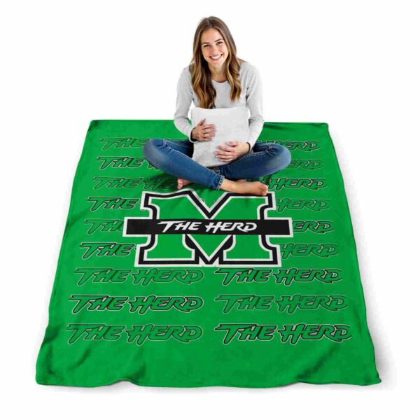 marshall thundering herd fan pride green blanket high quality