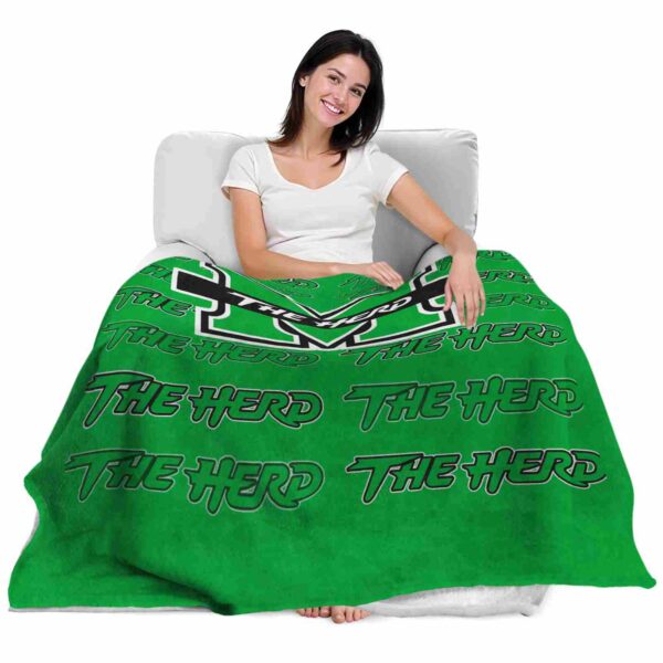 marshall thundering herd fan pride green blanket latest model