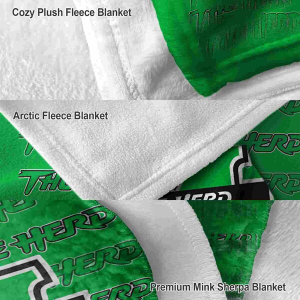marshall thundering herd fan pride green blanket premium grade