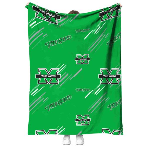 marshall thundering herd fan spirit green blanket best selling
