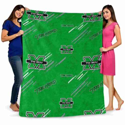 marshall thundering herd fan spirit green blanket fashion forward