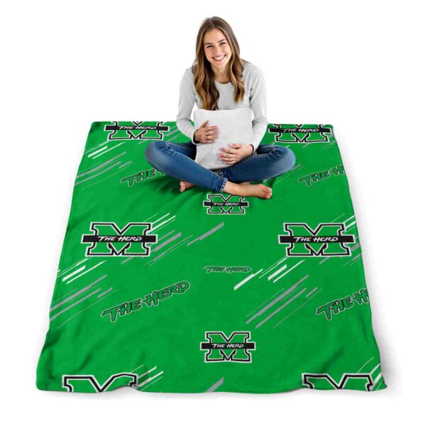 marshall thundering herd fan spirit green blanket high quality