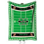 marshall thundering herd football field green blanket best selling