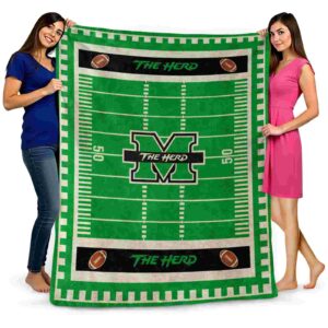 marshall thundering herd football field green blanket fashion forward