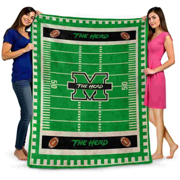 marshall thundering herd football field green blanket fashion forward