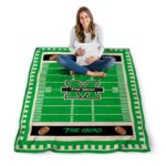 marshall thundering herd football field green blanket high quality