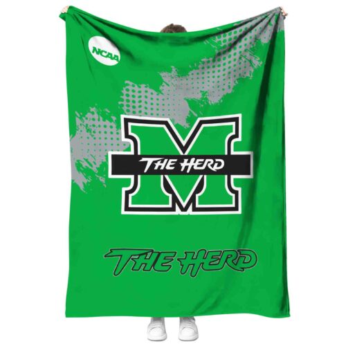 marshall thundering herd grunge texture green blanket best selling