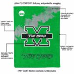 marshall thundering herd grunge texture green blanket new arrival