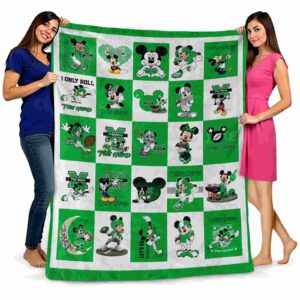 marshall thundering herd mickey minnie green white blanket fashion forward