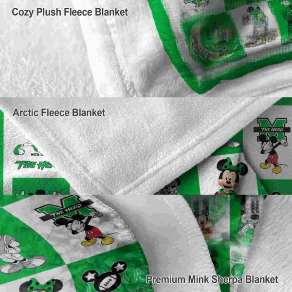 marshall thundering herd mickey minnie green white blanket premium grade