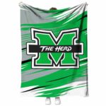 marshall thundering herd paint streaks green white blanket best selling