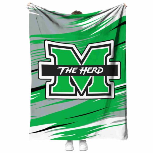 marshall thundering herd paint streaks green white blanket best selling