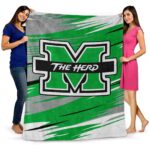 marshall thundering herd paint streaks green white blanket best selling