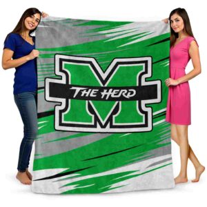 marshall thundering herd paint streaks green white blanket fashion forward