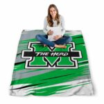 marshall thundering herd paint streaks green white blanket best selling
