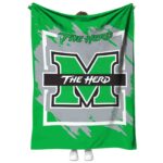 marshall thundering herd splatter effect green blanket best selling