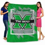 marshall thundering herd splatter effect green blanket best selling