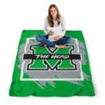 marshall thundering herd splatter effect green blanket best selling