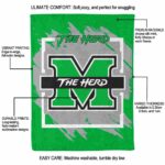 marshall thundering herd splatter effect green blanket best selling