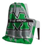 marshall thundering herd splatter effect green blanket best selling