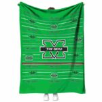 marshall thundering herd striped pattern green blanket best selling