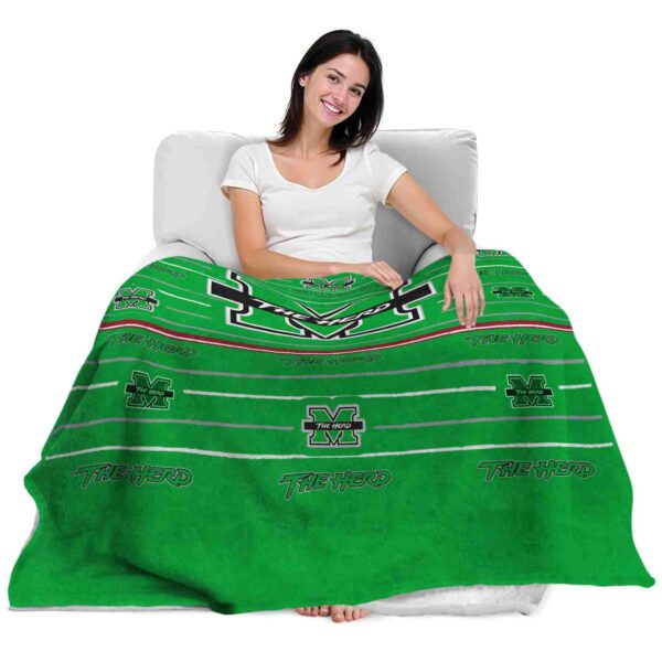 marshall thundering herd striped pattern green blanket latest model