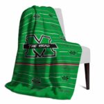 marshall thundering herd striped pattern green blanket top rated