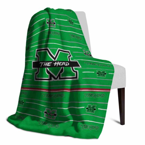 marshall thundering herd striped pattern green blanket top rated