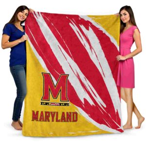 maryland terrapins brushstrokes red white blanket fashion forward