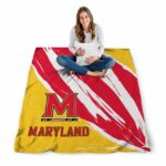 maryland terrapins brushstrokes red white blanket high quality