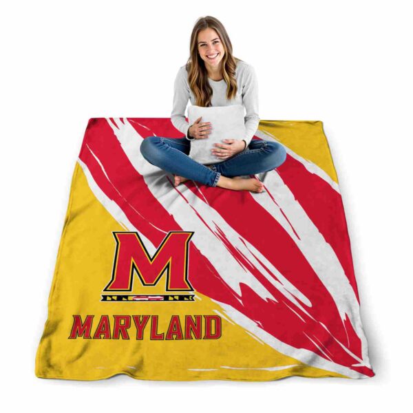 maryland terrapins brushstrokes red white blanket high quality