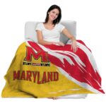 maryland terrapins brushstrokes red white blanket latest model