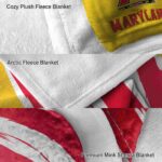 maryland terrapins brushstrokes red white blanket premium grade