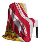 maryland terrapins brushstrokes red white blanket top rated