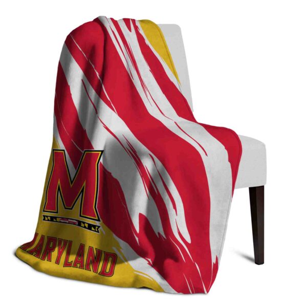 maryland terrapins brushstrokes red white blanket top rated
